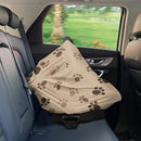 Binienty Brown Dog Paw Prints Infant Carseat Canopy for Boys Girls - Pug Animal Stretchy Breathable Soft Infants Stroller Cover Cozy Car Seat Covers by TinyTreasures Baby Boutique