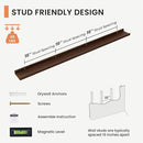Solid Ash Wood Picture Ledge Shelf, Floating Shelves Set of 2, 56 Inch Long Large Ledge Shelves, Nursery Book Shelves Wall Mounted for Living Room Bedroom Kitchen Decor Kids Bookshelf, Walnut by TinyTreasures Baby Boutique