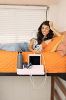 Squirrel Pink Bedside Perch for College Dorm Room Lofted Beds with USB-C & A Charging Ports, Teenage Gifts, Dorm Room Gifts, Gifts for college, fits most Hydro Flask, Oswala and Yeti bottles. by CozyNest Decor