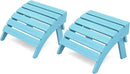KINGYES Folding Adirondack Ottomans Set of 2 for Adirondack Chair, Light Blue by CozyNest Decor