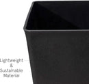 LA JOLIE MUSE 26 inch Tall Black Planters for Outdoor Plants,Set of 2 Tapered Planters with Trays,V-Shape Rectangular Garden Planters for Front Door, Patio and Deck by GreenHaven Gardens