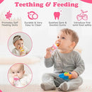 WAJIAYON Baby Fruit Feeder Pacifier | 2 Infant Food Feeder Pacifier & 1 Baby Food Dispensing Spoon | Mesh Fresh Fruit Teethers for Babies Teething Feeders | Shower Gifts for Boys and Girls (Pink) by TinyTreasures Baby Boutique