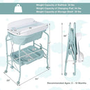 HONEY JOY Baby Changing Table with Bathtub, Foldable Infant Diaper Changing Station with Wheels, Storage Tray, Waterproof Pad, Portable Newborn Nursery Organizer Bath Stand for Boys Girls (Blue) by TinyTreasures Baby Boutique