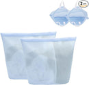2 Pcs laundry bag with handles mesh laundry bags washing machine laundry totes travel storage and sorting bag for Clothes laundry bag for delicates(Blue2N) by TinyTreasures Baby Boutique