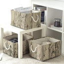 TcaFmac Fabric Storage Basket, Decorative Canvas Storage Bins Baskets for Gifts Empty Tree Stump by CozyNest Decor