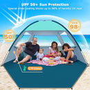COMMOUDS Beach Tent Sun Shade for 3/4-5/6-7/8-10 Person, UPF 50+ Beach Sun Shelter Canopy Tent, Lightweight, Easy Set Up and Carry by TinyTreasures Baby Boutique