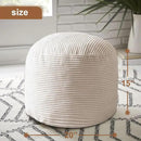 Round Stuffed Pouf Ottoman, Foot Stools Ottoman,Corduroy Poufs with Foam Chunk Filling, Furry and Fluffy Storage Ottomans, 20 X 15 Floor Poufs Foot Rest for Living Room by CozyNest Decor
