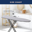 Happhom 13 x 43 Ironing Board Cover and Pad Extra Thick Heavy Duty Padded with Extra White Superior Felt Scorch and Stain Resistant with Elasticized Edges, Compatible with 12"-14" Wide 42"-44" Length by CozyNest Decor