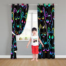 Cat Blackout Curtains for Girls - 2Pcs Cute Cartoon Cat Patterns Curtain Panels for Girls Bedroom Lovely Cats Drapes Darkening Window Curtain for Living Room Bedroom, 82" x 84" by TinyTreasures Baby Boutique