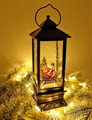 Eldnacele Singing Battery Operated & Plug-in Musical Lighted Christmas Snow Spinning Water Glittering Snow Globe Lantern Home Decoration and Gift, Santa Claus by CozyNest Decor