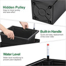 30" Tall Planters Set of 2, Outdoor＆Indoor Black Planter Pots, High Front Porch Planter Pots with Drainage Holes＆Water Level Monitor Movable Wheels ＆Inner Bucket, Automatic Watering,Black by CozyNest Decor