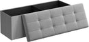 SONGMICS MAZIE Collection - 43 Inches Folding Storage Ottoman Bench, Ottoman Foot Rest, End of Bed Bench, Storage Chest, Load 660 lb, for Living Room, Bedroom, Entryway, Light Gray ULSF77G by CozyNest Decor