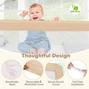 BABY JOY Bed Rails for Toddlers, 59'' Extra Long, Swing Down Bed Guard w/Safety Strap, Folding Baby Bedrail for Kids Twin, Double, Full Size Queen & King Mattress (59-Inch, Beige) by TinyTreasures Baby Boutique