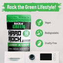 Rockin' Green Hard Rock Laundry Detergent for Hard Water (90 Loads), Plant based, Natural Laundry Detergent Powder, Biodegradable Odor Fighter, Safe for Sensitive Skin, 45 oz (Unscented) by TinyTreasures Baby Boutique