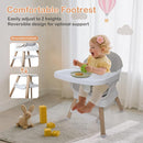 9 in 1 Convertible Baby High Chair with Booster, Wooden Highchair for Babies and Toddlers with Adjustable Tray & 5-Point Harness, Multi-Functional Growing Seat for Feeding, Learning & Play, Gray by TinyTreasures Baby Boutique