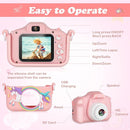 Kids Camera,HD Digital Video Camera with Protective Cover,Childrens Toys for 3 4 5 6 7 8 9 Year Old Boys/Girls,Selfie Camera for Kids,Christmas Birthday Gifts with 32GB SD Card (Unicorn Pink) by TinyTreasures Baby Boutique