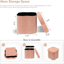 B FSOBEIIALEO Storage Ottoman Cube, Flowers Shaped Ottomans with Storage Foot Stool Footrest for Lving Room, Boucle Ottoman Seat for Dorm Room,Faux Teddy Fur, Orange 12.6"x12.6"x12.6" by CozyNest Decor