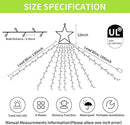 Christmas Decorations Star String Lights, 320 LED Waterfall Tree Lights with 13" Topper Star 8 Lighting Modes Indoor Outdoor Decorative for New Year, Holiday, Wedding, Party by GreenHaven Gardens