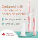 Cherish Baby Care Baby Toothbrush & Toddler Toothbrush Set (0-2 Years) - BPA-Free & Safety-Tested, 2023 Award Winner, Food-Grade Silicone (Pink) by TinyTreasures Baby Boutique