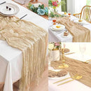 Sand 12 Pack 10FT Cheesecloth Table Runner 20 x 120 Inch Long Rustic Gauze Cheese Cloth Table Runner for Wedding Bridal Baby Shower Table Decorations Boho Fabric Sheer Birthday Party Table Decor by CozyNest Decor