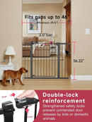 36.2" Extra Tall Baby Gate for Stairs, 29.5-46" Wide Dog Gate for Doorways, Walk Thru Auto Close Metal Child Gate for The House, Stairs and Doorways, Pet Gate Pressure Mounted Dog Gate Indoor (Black) by TinyTreasures Baby Boutique