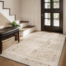 AMOAMI-3X5 Area Rug-Soft Washable Vintage Throw Accent Rugs for Living Room, Entryway, Bedroom, Kitchen, Bathroom, Laundry Room, Kitchen, Bathroom, Bedside, No Slip Beige by CozyNest Decor