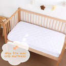 Yoofoss Waterproof Pack and Play Mattress Protector, Quilted Pack and Play Mattress Pad Cover Ultra Soft and Breathable, Playpen/Playard Mattress Sheet for Standard Pack n Play Size 39''x27''-White by TinyTreasures Baby Boutique
