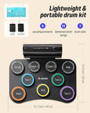 Donner Electric Drum Pad, 9 Pads Electronic Drum Set Roll Up Quiet Drum Pad Built-in Speaker, 40 Drum Lessons Included, Kids Holiday & Birthday Instrument Toys DED-20(SE) by TinyTreasures Baby Boutique