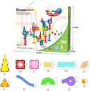 PicassoTiles 150pc Magnetic Marble Run Track Set STEM Construction Toy with Slides Ramps and Tubes Educational Magnet Tile Building Kit Kids Age 3 Plus Learning Gift for Boys Girls Preschool PTG150 by TinyTreasures Baby Boutique