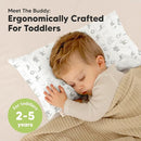 Toddler Pillow with Pillowcase - 10x18 My Little Dreamy Kids Travel Bed Pillows for Sleeping, Organic Cotton Small Pillowcase, Soft & Breathable, Machine Washable, Toddlers 2-5 Years Old (Savannah) by TinyTreasures Baby Boutique