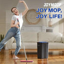 JOYMOOP Mop and Bucket with Wringer Set, Hands Free Flat Floor Mop and Bucket, with 4 Washable Microfiber Pads, Wet and Dry Use, Floor Cleaning System - Black+Red+Slate Blue by CozyNest Decor