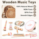Musical Toys for 2 3 Year Old Girl Birthday Gifts, Wooden Montessori Toys for 2 Year Old, 8 in 1 Musical Instruments for Toddlers with Drum/Hand Bells/Flute/Maracas, Preschool Toys for Baby 18+ Months by TinyTreasures Baby Boutique