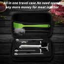 Meat Injector Syringe 2-oz Marinade Flavor Barrel 304 Stainless Steel with 3 Marinade Needles, Travel Case for BBQ Grill Smoker, Turkey, Brisket, Paper Instruction and E-book Included by JY COOKMENT by GreenHaven Gardens