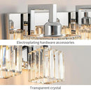 Modern Bathroom Vanity Light 2-Lights Chrome Crystal Wall Lamp Bathroom Modern Crystal Vanity Lighting by CozyNest Decor