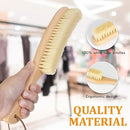 TAKAVU Clothes Brush Hat Brush, White Boar Bristle Lint Brush with Large Beech Wood Handle - Perfect for Pet Hair, Suits, Velvet, Cashmere, Wool, Suede, Shoe - Effective Lint Remover by CozyNest Decor