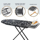 Ironing Board 43x13, Compact Iron Board Full Size with Heavy Duty Iron Rest, Thick Padded Cover, Adjustable Height, Sturdy Lightweight Steel Legs, Black by CozyNest Decor
