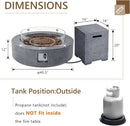 COSIEST 42 inch Outdoor Propane Fire Pit Coffee Table w Concrete Round Base Patio Heater, CSA Certified, 50,000 BTU Stainless Steel Burner, Free Lava Rocks, Rain Cover, Wind Guard, Tank Cover, Gray by GreenHaven Gardens