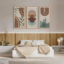 IARTTOP Large Boho Wall Art Set Of 3 Framed Mid Century Modern Wall Decor Abstract Geometric Wood Wall Art For Bedroom Living Room Office 16"x 32" by CozyNest Decor