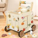 Wooden Baby Walker, 3-in-1 Baby Push Walker, with Pretend Kitchen, Montessori Sensory Activity Center, Push Walker Toys for Babies Learning to Walk, Sit-to-Stand by TinyTreasures Baby Boutique