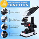 40X-2500X Binocular Microscope, WF10x and WF25x Eyepieces, LED Illumination, with Specimen Handpiece Holder, for Beginners, Microscope for Adults by TinyTreasures Baby Boutique