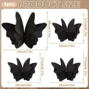 Party Butterfly Decorations, Black 3D Butterfly Birthday Decoration, 4 Pcs Crepe Paper Hanging Decor for Room, School, Black Theme, Flower Party for Garden, Dining Table Decor by CozyNest Decor