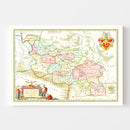 Vintage Map of Silesia 1665