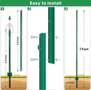 ARIFARO Sturdy Duty Metal Fence Posts 7 Feet assemblable,Pack of 10, No Digging Garden U Post for Wire Fencing Steel Poles for Yard, Outdoor by CozyNest Decor