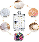 2 Pack Qtip Holder Organizer Dispenser Bee Boho Honeybee Insect Bathroom Storage Canister Cotton Ball Holder Container for Cotton Pads/Swabs/Floss by CozyNest Decor