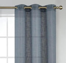 MIUCO Semi Sheer Curtains Poly Linen Textured Solid Grommet Curtains 84 Inches Long for Living Room 2 Panels (2 x 37 Wide x 84" Long) Dusty Blue by CozyNest Decor