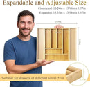 7 Pcs Adjustable Bamboo Drawer Dividers Expandable Drawer Organizers Cutlery Tray Spring Separators Organization for Kitchen Bedroom Bathroom Dresser Office by CozyNest Decor
