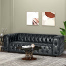 Comfy 3 Seat Sofa with Wooden Legs - Black by HouseOfZazla