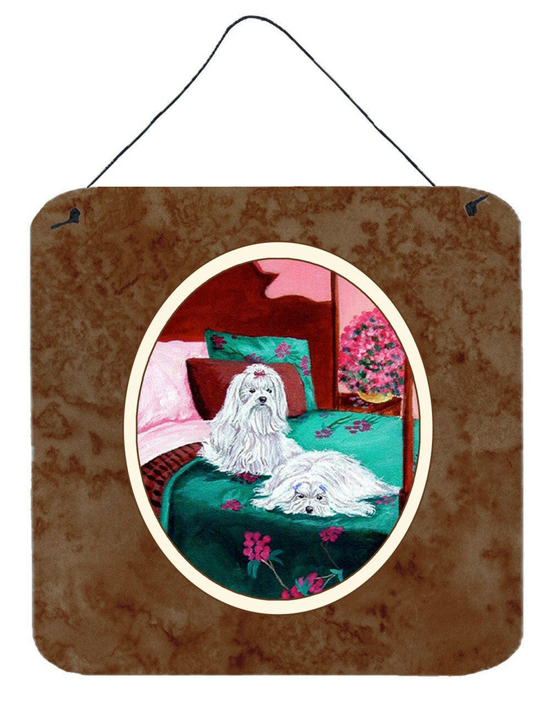 Maltese and puppy waiting on you Wall or Door Hanging Prints 7110DS66