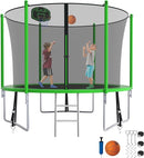 SKYUP Tranpoline 1500LBS 16 15 14 12 10 8 FT Tranpoline for 7-10 Kids and Adults, Windproof Outdoor Tranpoline with Enclosure Net, Basketball Hoop, Easy to Install & Last Long - ASTM Approved by TinyTreasures Baby Boutique