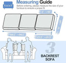 Large Backrest Cushion Covers Super Stretch Backrest Covers for 3 Cushion Couch Sofa, Couch Back Cushion Covers Featuring with Chenille Yarn (Softer Version, 3PC, Light Grey) by CozyNest Decor